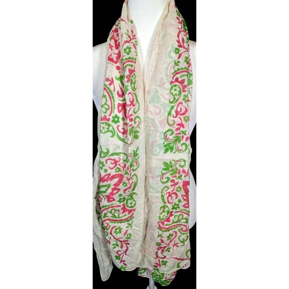 Maison Lecomte Flament Lightweight Cotton Floral Scarf - Picture 4 of 5